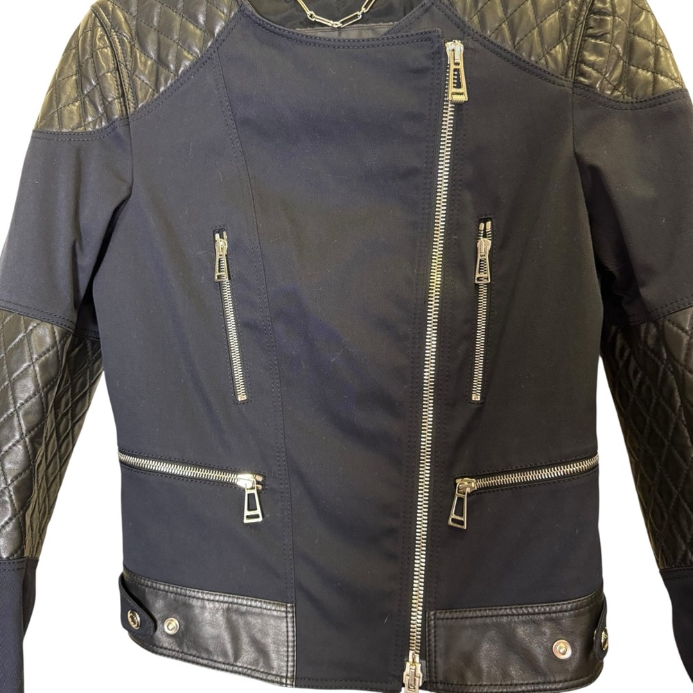 Women’s Belstaff Black Quilted Leather Moto Jacket sz EU 40/M - Picture 2 of 16